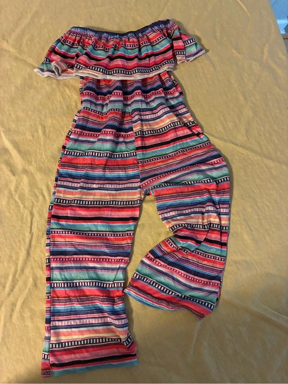 Girl’s 18-24M Striped Jumpsuit
